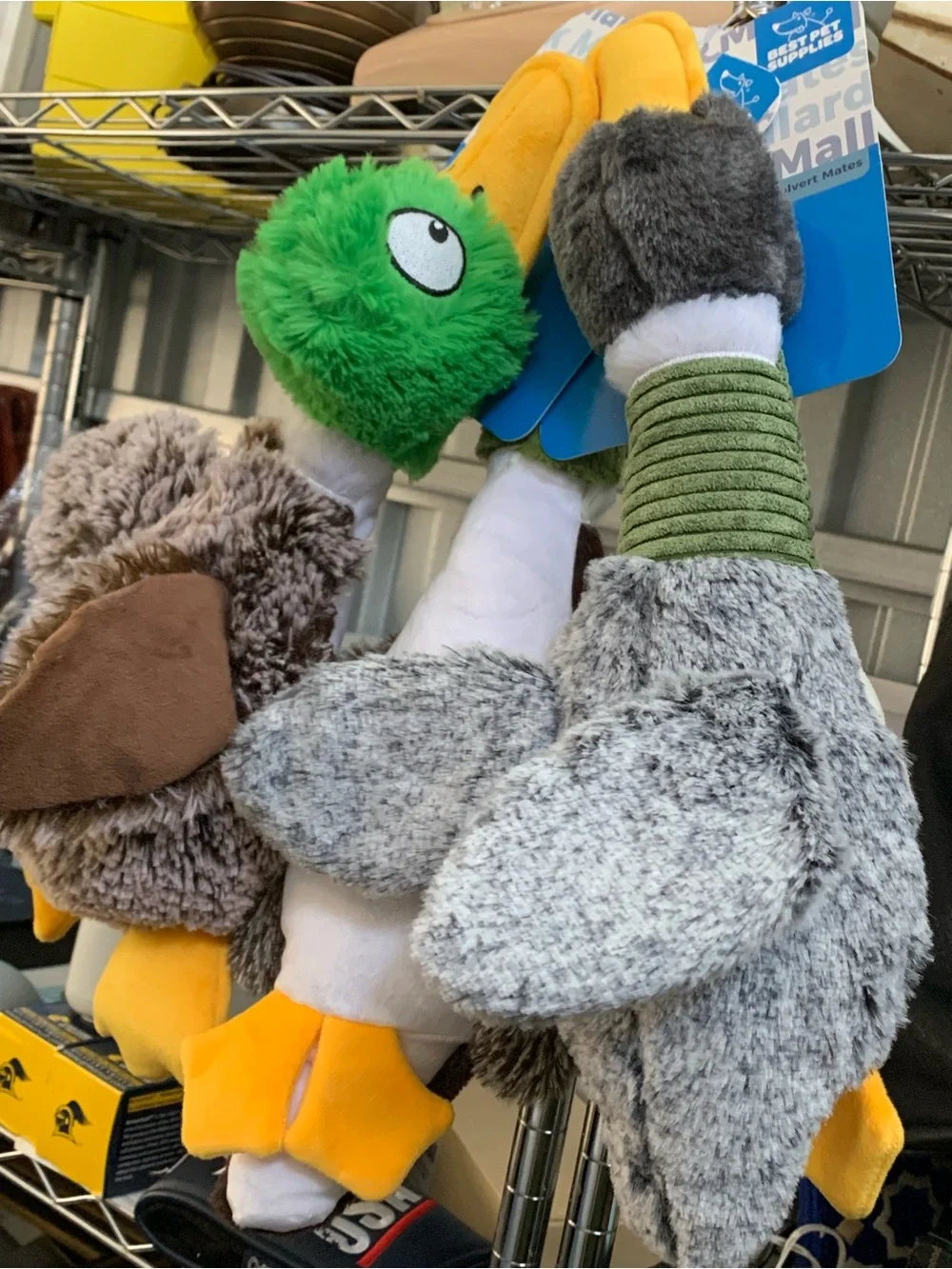 Three (3) NEW Mallard Mates Squeaky Dog Chew Toy - Large Duck